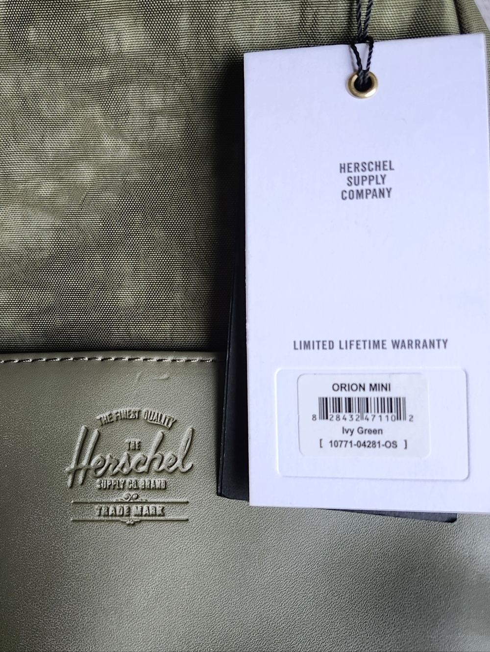 Herschel Orion Mini Backpack Ivy Green NWT Gold Hardware Travel Bag - Picture 7 of 9